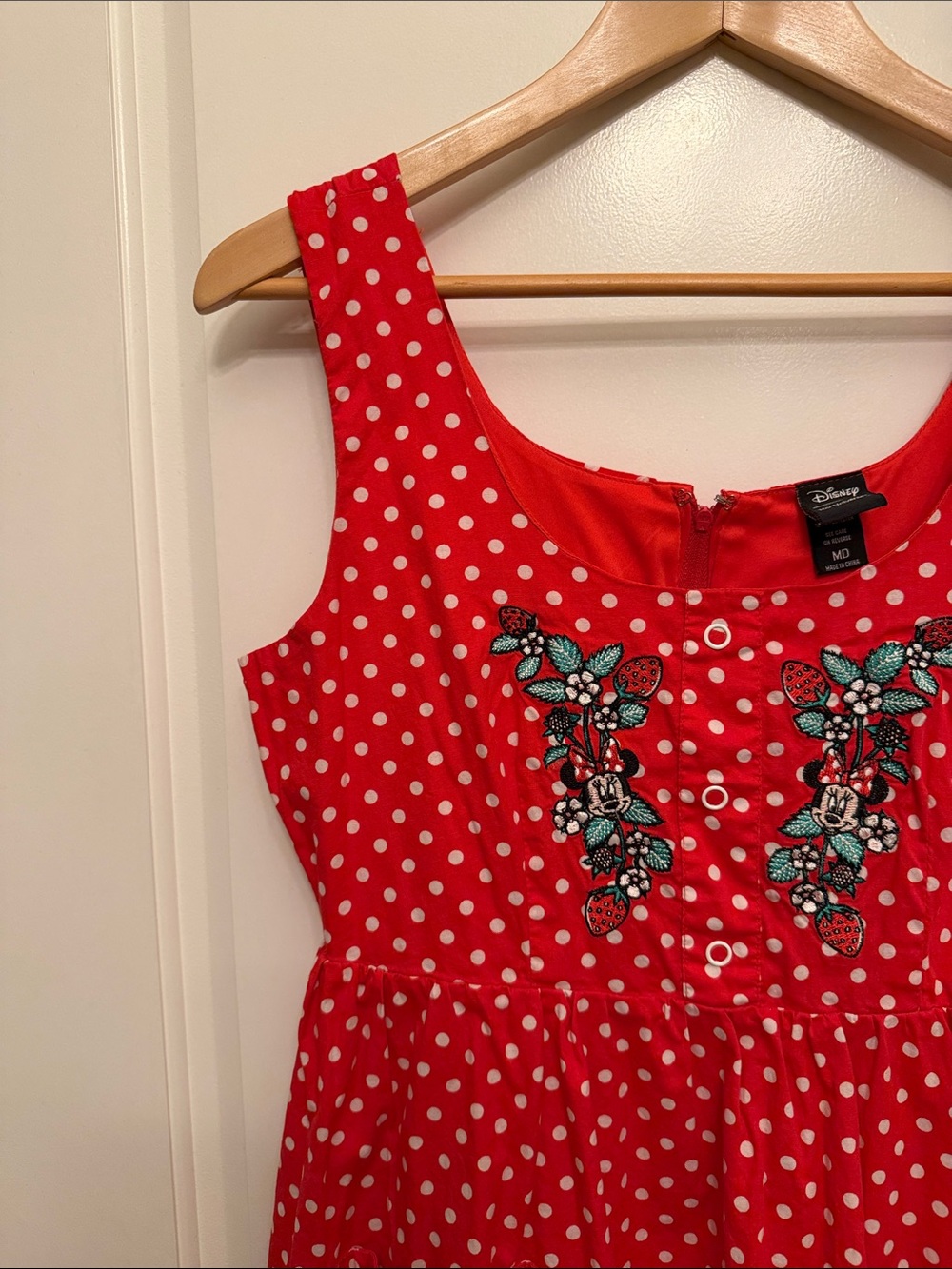 Her Universe Red Polka Dot Minnie Embroidered Sundress M - Picture 5 of 6